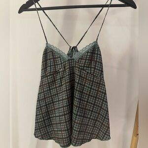 Free people cropped silk Lacey tank